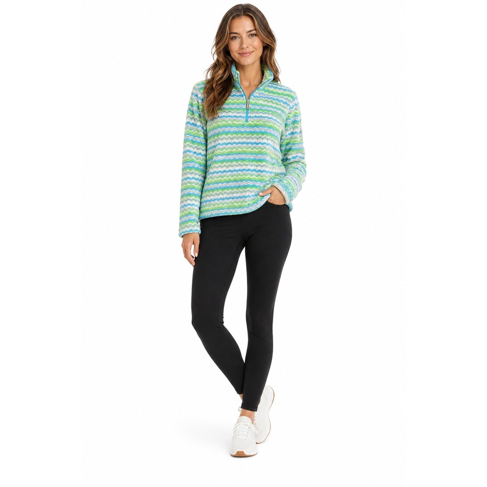 SPYDER Chevron Stripe Fleece Quarter Zip Pullover Women's Size 6